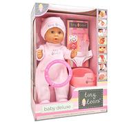 John Adams | Tiny Tears - Baby Deluxe - interactive baby doll with 20 lifelike functions: One of the UK's best loved doll brands! | Nurturing Dolls| Ages 18m+