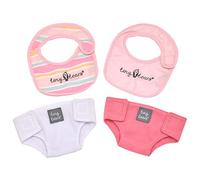 John Adams | Tiny Tears - Bibs & Nappies Set: One of the UK's best loved doll brands! | Nurturing Doll Accessories | Ages 18m+, Pink