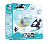 John Adams Zhu Zhu Pets | Zhu Zhu Aquarium Bubble Ball & Surfboard Playset | Electronic Pets | Ages 4+, Blue, 11546