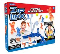 John Adams | ZipLinx - Power Tower Set: high-flying chain-reaction fun! | Jumping Domino Action | Domino and Tile Games | Ages 6+,Red