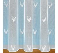 John Aird - Balmoral Stag Design Lead Weighted Net Curtain - Sold In Set Sizes (2 Metres Width, Drop: 72" (183cm))