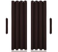 John Aird Blackout Curtains Eyelet with Tie Backs - Thermal, Energy Saving Curtains for Bedroom & Living Room (Chocolate, 229cm Width x 274cm Drop (90"x 108")