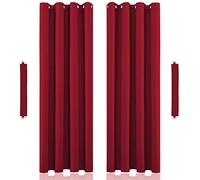 John Aird Blackout Curtains Eyelet with Tie Backs - Thermal, Energy Saving Curtains for Bedroom & Living Room (Red, 229cm Width x 274cm Drop (90"x 108")