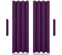 John Aird Blackout Curtains Eyelet with Tie Backs - Thermal, Energy Saving Curtains for Bedroom & Living Room (Aubergine, 229cm Width x 274cm Drop (90"x 108")