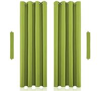 John Aird Blackout Curtains Eyelet with Tie Backs - Thermal, Energy Saving Curtains for Bedroom & Living Room (Lime, 229cm Width x 274cm Drop (90"x 108")