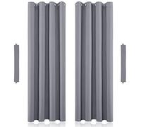 John Aird Blackout Curtains Eyelet with Tie Backs - Thermal, Energy Saving Curtains for Bedroom & Living Room (Silver, 229cm Width x 274cm Drop (90"x 108")