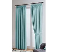 John Aird Blackout Curtains Pencil Pleat with Tie Backs (Aqua, W 46" x L 54" (2 Panels) Thermal Energy Saving Curtains for Bedroom & Living Room