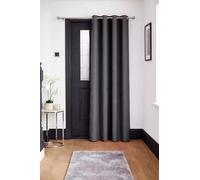 John Aird Blackout Curtains Thermal Energy Saving Eyelet Curtains for Bedroom & Living Room Including Tie Backs (Grey, Door Panel W 52" x L 84" (1 Panel)