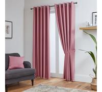John Aird Blackout Curtains Thermal Energy Saving Eyelet Curtains for Bedroom & Living Room Including Tie Backs (Pink, W 46" x L 54" (2 Panels)