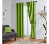 John Aird Blackout Curtains Thermal Energy Saving Eyelet Curtains for Bedroom & Living Room Including Tie Backs (Lime, W 66" x L 54" (2 Panels)