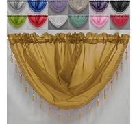 John Aird Crystal Beaded Voile Curtain Swag (Latte)
