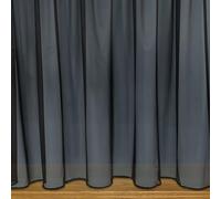 John Aird Denise Black Plain Net Curtains With Weighted Base & Rod Slot - Sold In Set Sizes (Black, 4 Metres Width, Drop: 54" (137cm))