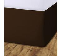 John Aird Elasticated Bed Valance Divan Base Cover Skirt (Chocolate, Single)