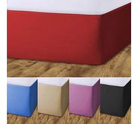 John Aird Elasticated Bed Valance Divan Base Cover Skirt (Red, Super King)