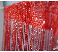 John Aird Jazz Glitter String Curtain Panel (Red)