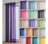 John Aird Lucy Voile Curtain - Eyelet - 1x Curtain Panel (Aubergine, 58" Wide x 81" Drop)