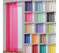 John Aird Lucy Voile Curtain - Eyelet - 1x Curtain Panel (Fuchsia, 58" Wide x 72" Drop)