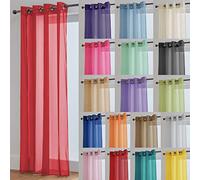 John Aird Lucy Voile Curtain - Eyelet - 1x Curtain Panel (Red, 58" Wide x 90" Drop)