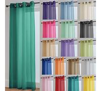 John Aird Lucy Voile Curtain - Eyelet - 1x Curtain Panel (Teal, 58" Wide x 81" Drop)
