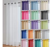 John Aird Lucy Voile Curtain - Eyelet - 1x Curtain Panel (White, 58" Wide x 118" Drop)