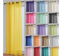 John Aird Lucy Voile Curtain - Eyelet - 1x Curtain Panel (Yellow, 58" Wide x 90" Drop)