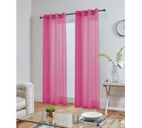 John Aird Lucy Voile Curtains - Eyelet - Pair - 2x Voile Panels (Fuchsia, 58" Wide x 54" Drop)