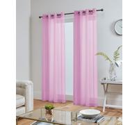 John Aird Lucy Voile Curtains - Eyelet - Pair - 2x Voile Panels (Pink, 58" Wide x 72" Drop)