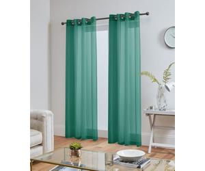 John Aird Lucy Voile Curtains - Eyelet - Pair - 2x Voile Panels (Teal 58" Wide x 72" Drop)