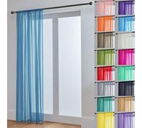 John Aird Lucy Voile Curtains - Rod Pocket Slot Top - Net Curtains - 1 Panel (Blue, 58" Wide x 108" Drop)