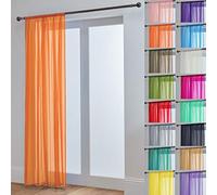 John Aird Lucy Voile Curtains - Rod Pocket Slot Top - Net Curtains - 1 Panel (Orange, 58" Wide x 108" Drop)