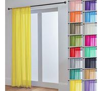 John Aird Lucy Voile Curtains - Rod Pocket Slot Top - Net Curtains - 1 Panel (Yellow, 58" Wide x 54" Drop)