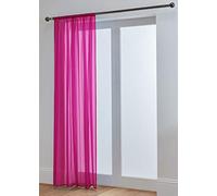John Aird Lucy Woven Voile Slot Top Curtain Panel (Fuchsia, 58" Wide x 48" Drop)