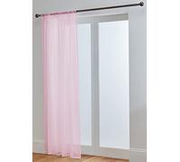 John Aird Lucy Woven Voile Slot Top Curtain Panel (Pink, 58" Wide x 54" Drop)