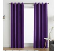John Aird Luxury Faux Silk Fully Lined Eyelet Curtains (Aubergine, 229cm Width x 229cm Drop (90"x 90")