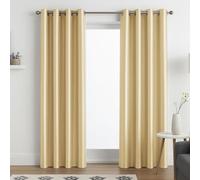 John Aird Luxury Faux Silk Fully Lined Eyelet Curtains (Cream, 168cm Width x 183cm Drop (66"x72")