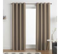 John Aird Luxury Faux Silk Fully Lined Eyelet Curtains (Latte, 117cm Width x 137cm Drop (46"x 54")