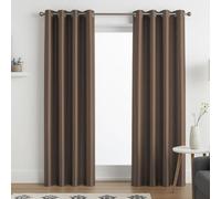 John Aird Luxury Faux Silk Fully Lined Eyelet Curtains (Mocha, 117cm Width x 229cm Drop (46"x 90")