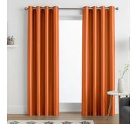 John Aird Luxury Faux Silk Fully Lined Eyelet Curtains (Orange, 168cm Width x 229cm Drop (66"x 90")