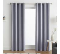 John Aird Luxury Faux Silk Fully Lined Eyelet Curtains (Silver, 229cm Width x 137cm Drop (90"x 54")