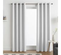 John Aird Luxury Faux Silk Fully Lined Eyelet Curtains (White, 117cm Width x 137cm Drop (46"x 54")
