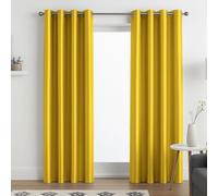 John Aird Luxury Faux Silk Fully Lined Eyelet Curtains (Yellow, 117cm Width x 137cm Drop (46"x 54")