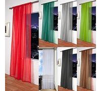 John Aird Mosul - Muslin/Linen Slot Top Voile Curtain Panel (Red, 56" x 72")