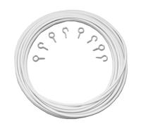 John Aird Net Curtain Wire (13m Length, 18 Eyes & 18 Hooks)