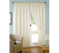 John Aird Pair Cream Lined Tape Top Voile Curtains (45" wide x 72" drop)