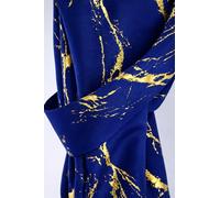 John Aird Pair Of Tie Backs Gold Foil Marble Effect On Navy Fabric (Navy, Pair Of Tie Backs)