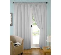 John Aird Pair Silver Lined Tape Top Voile Curtains (90" wide x 72" drop)