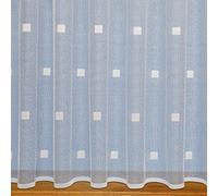 John Aird Squares White Net Curtain - Width Sold By The Metre (Drop: 90" (229cm))
