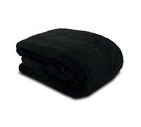 John Aird Teddy Fleece Cozy Bed Sofa Throw Blanket (Black, Single (125 x 150cm)