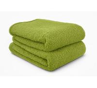 John Aird Teddy Fleece Cozy Bed Sofa Throw Blanket (Lime, King (200 x 240cm)