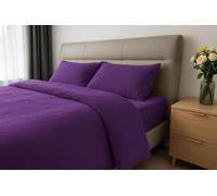 John Aird Teddy Fleece Duvet Cover Quilt Bedding Set With Pillow Case (Aubergine, Single)